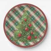 Kerst Geplakt Groen, Wit, met Rood Papieren Bordje (Voorkant)