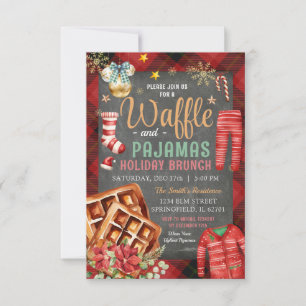 Kerst Geplakt Krijtbord Wafel Pyjama Vakantie Kaart