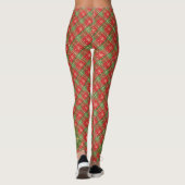 Kerst Geplakt Rood, Groen, Goud met Boom Leggings (Achterkant)