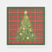 Kerst geplakt rood, groen met gouden kruisen servet (Voorkant)