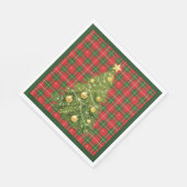 Kerst geplakt rood, groen met gouden kruisen servet (Hoek)