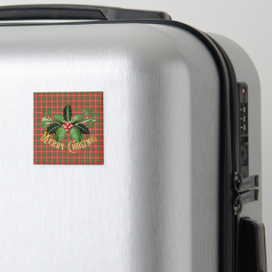 Kerst geplakt rood groen met krans magneet
