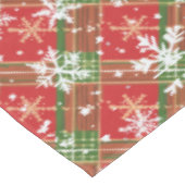 Kerst Geplakt Rood, Groen Met Witte Sneeuwvlokken Tafelkleed (Gekanteld)