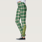 Kerst Geplakt Wit, Groen met Boom Leggings (Links)