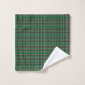 Kerst geruit groen patroon-23914 bad handdoek (Wasdoekje)