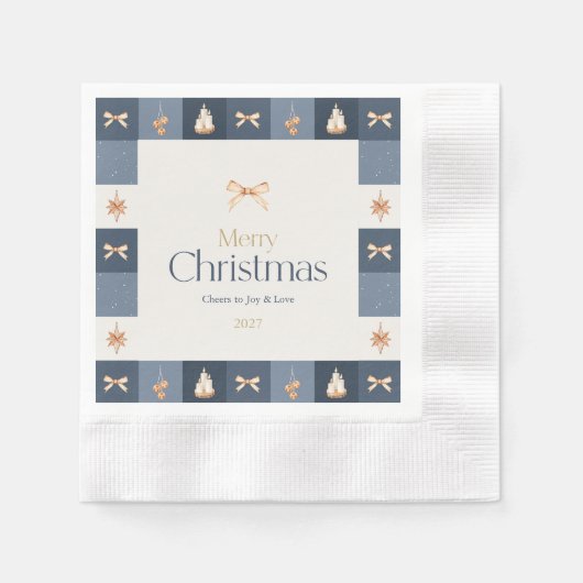 Kerst geruit papier servet (Voorkant)