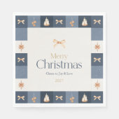 Kerst geruit papier servet (Voorkant)