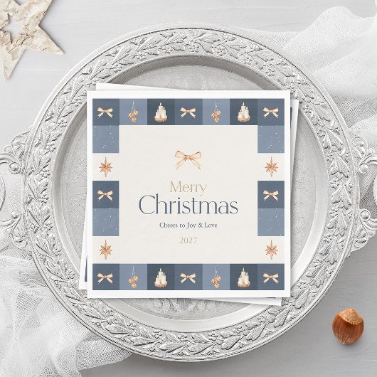 Kerst geruit papier servet