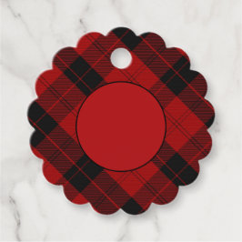 Kerst geruit patroon Red Buffalo Plaid Bedankjes Labels