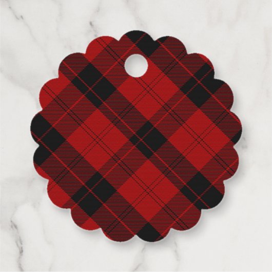 Kerst geruit patroon Red Buffalo Plaid Bedankjes Labels (Achterkant)