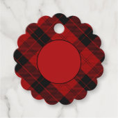 Kerst geruit patroon Red Buffalo Plaid Bedankjes Labels (Voorkant)