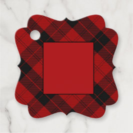 Kerst geruit patroon Red Buffalo Plaid Bedankjes Labels