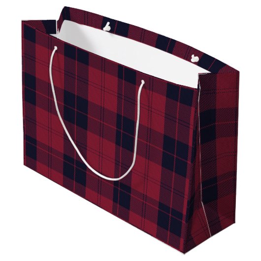 Kerst geruit patroon Red Buffalo Plaid Groot Cadeauzakje (Achterkant Gekanteld)