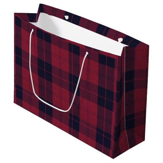 Kerst geruit patroon Red Buffalo Plaid Groot Cadeauzakje (Voorkant Gekanteld)