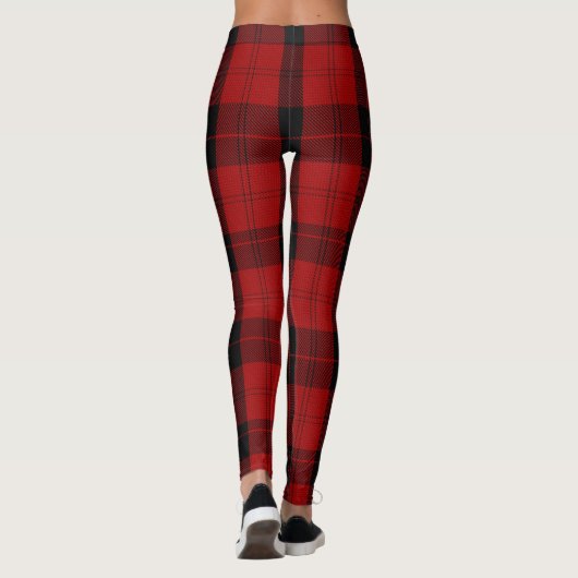 Kerst geruit patroon Red Buffalo Plaid Leggings (Achterkant)