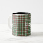 Kerst geruit tweekleurige koffiemok (Voorkant links)