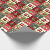 Kerst Geruite cacao snoep rieten maretak Cadeaupapier (Hoek)