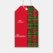 Kerst geruite cadeau label cadeaulabel (Voorkant)