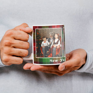 Kerst geruite foto's Koffie Mok