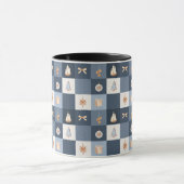 Kerst Geruite Mok met Ornamenten (Midden)