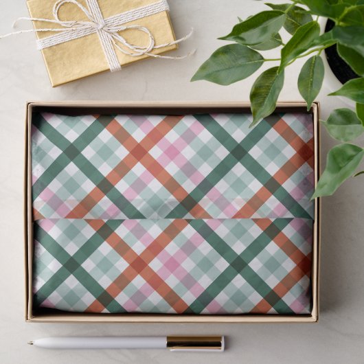 Kerst geruite patroon tissuepapier (Geschenk)