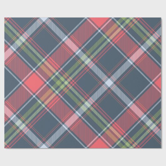 Kerst geruite Tartan Diagonal Wrapping Papier (Vlak)