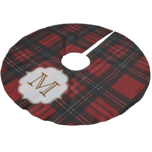Kerst geruite Tartan Monogram Initiaal boomrok Kerstboom Rok