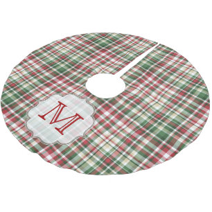 Kerst geruite Tartan Monogram Initiaal boomrok Kerstboom Rok