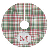 Kerst geruite Tartan Monogram Initiaal boomrok Kerstboom Rok (Voorkant)
