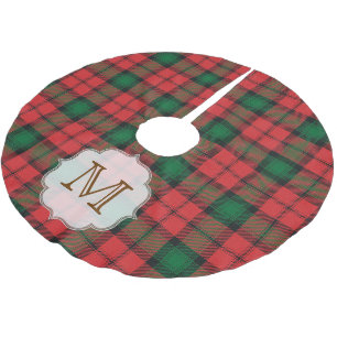 Kerst geruite Tartan Monogram Initiaal boomrok Kerstboom Rok