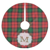 Kerst geruite Tartan Monogram Initiaal boomrok Kerstboom Rok (Voorkant)