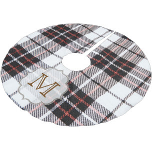 Kerst geruite Tartan Monogram Initiaal boomrok Kerstboom Rok