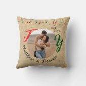 Kerst Geschenk Koppels Rustieke Vreugde Feestelijk Kussen (Achterkant)