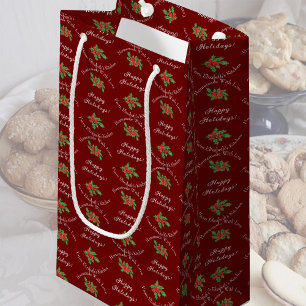 Kerst Geschenk Rode Kerstwensen Bakken Bewerkbaar Klein Cadeauzakje