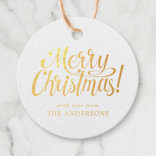 Kerst Geschenklabel Goud Bedankjes Labels (Voorkant)