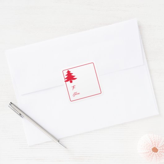 Kerst Geschenklabelstickers Vierkante Sticker (Envelop)