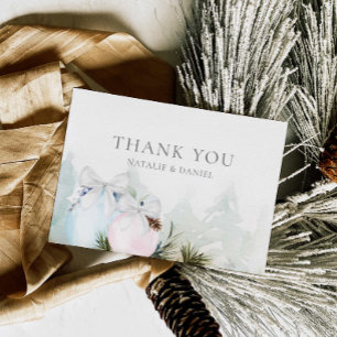 Kerst Geslacht onthullen Baby shower Bedankkaart