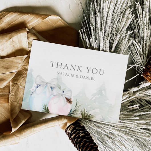 Kerst Geslacht onthullen Baby shower Bedankkaart