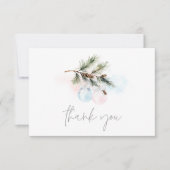 Kerst Geslacht onthullen Baby shower Bedankkaart (Voorkant)