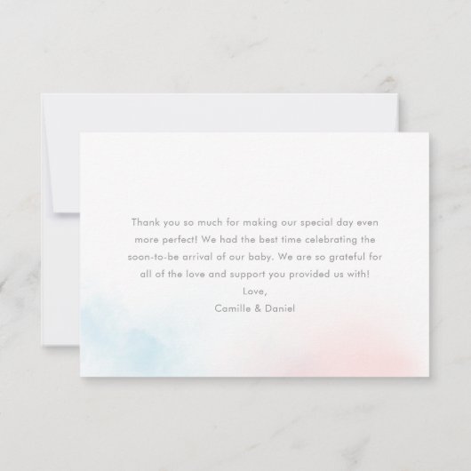 Kerst Geslacht onthullen Baby shower Bedankkaart (Achterkant)