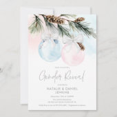 Kerst Geslacht onthullen Baby shower Uitnodiging (Voorkant)