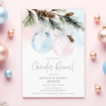 Kerst Geslacht onthullen Baby shower Uitnodiging<br><div class="desc">Winter Thema Gender onthullen Baby shower Uitnodiging. Ontworpen met kerstroze en blauwe ornamenten. Overeenkomende items in ons Cava Party-ontwerp van de winkel.</div>