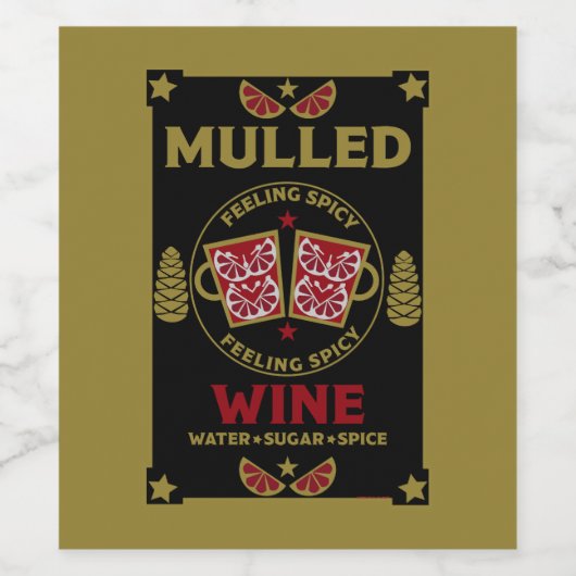 Kerst gesmolten rode wijn Drink Wijn Etiket (Enkel label)