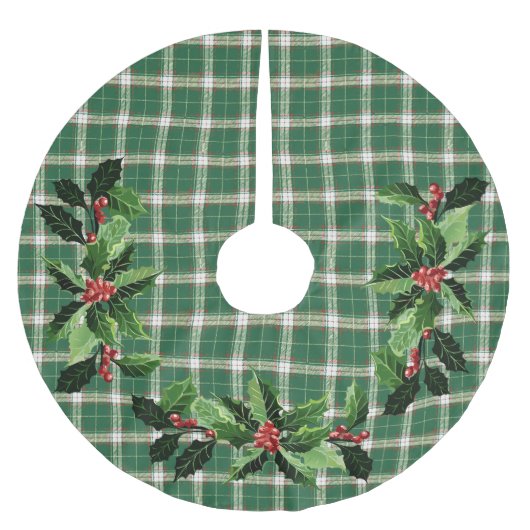 Kerst gespeeld in Schots groen en wit Kerstboom Rok (Voorkant)