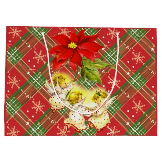 Kerst gespeeld met engelen groot cadeauzakje (Achterkant)