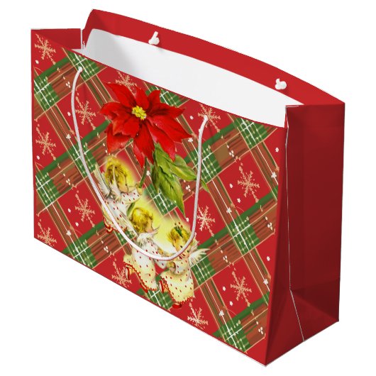 Kerst gespeeld met engelen groot cadeauzakje (Achterkant Gekanteld)