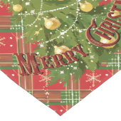 Kerst gespeeld rood, groen, met gouden sterren lange tafelloper (Hoek)