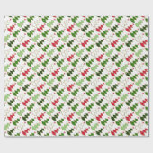 Kerst, gestileerd bos, heldere kerstbomen cadeaupapier (Vlak)