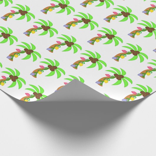 Kerst: gevlekte kerstboompalmen cadeaupapier (Hoek)