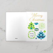 Kerst Gevouwen Folie Vakantie Kaart (Buiten Laag)